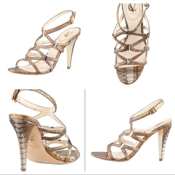 CV Signature Vogue Metallic Snake-Print Sandal size 9 M - Picture 3 of 11